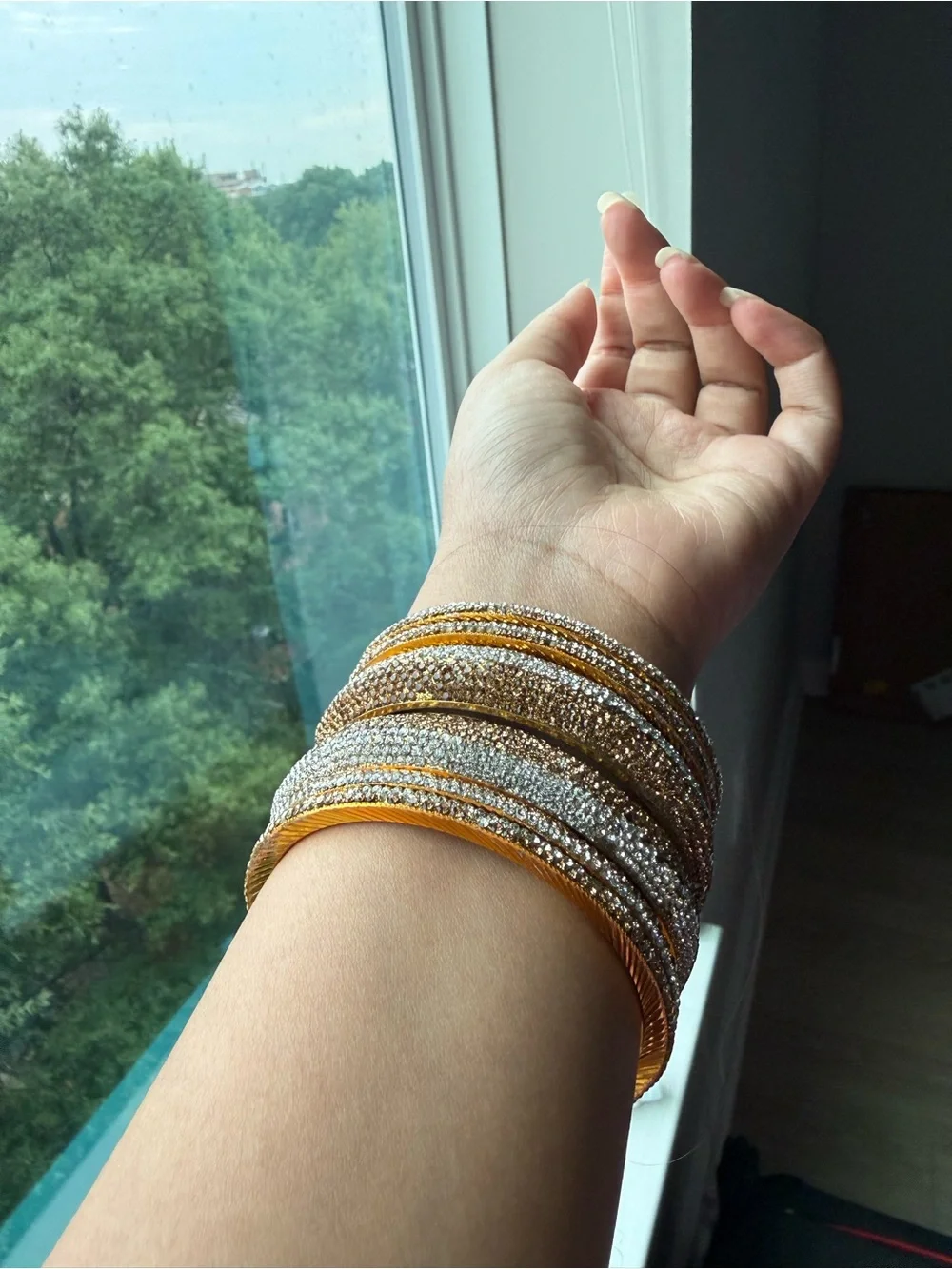 Elegant Gold and Silver Multi-Bangles